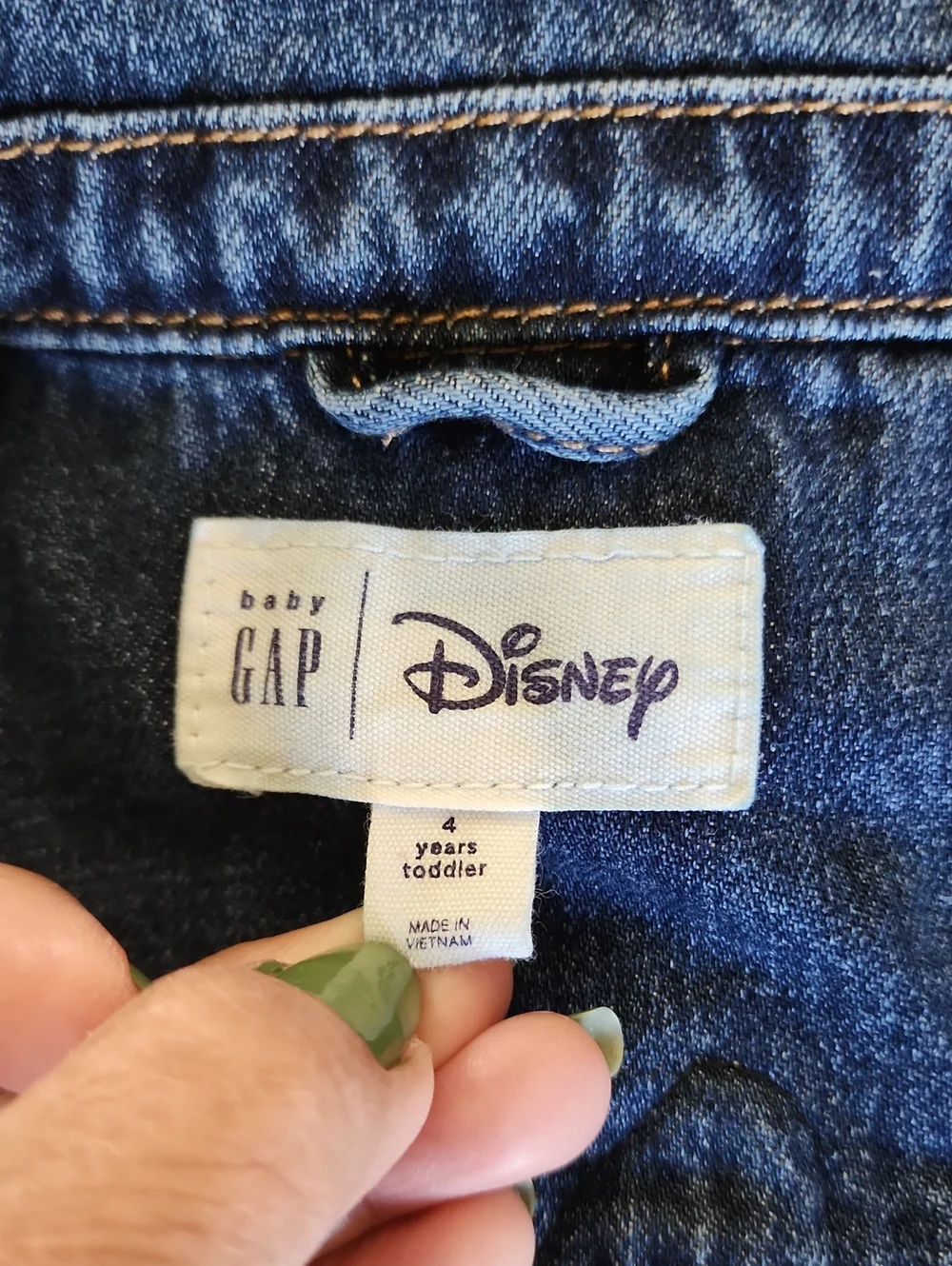 Gap Disney Minnie Mouse Blue Denim Kids' Jacket with Button Front